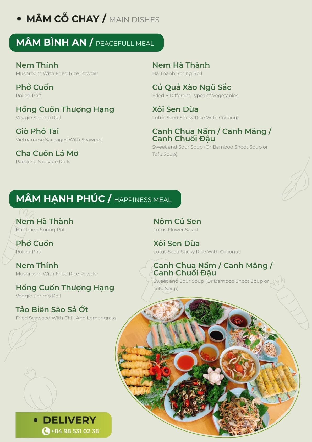 Suggested Vegetarian Feast Set: "Peace" and "Happiness" at Achi Vegetarian Restaurant